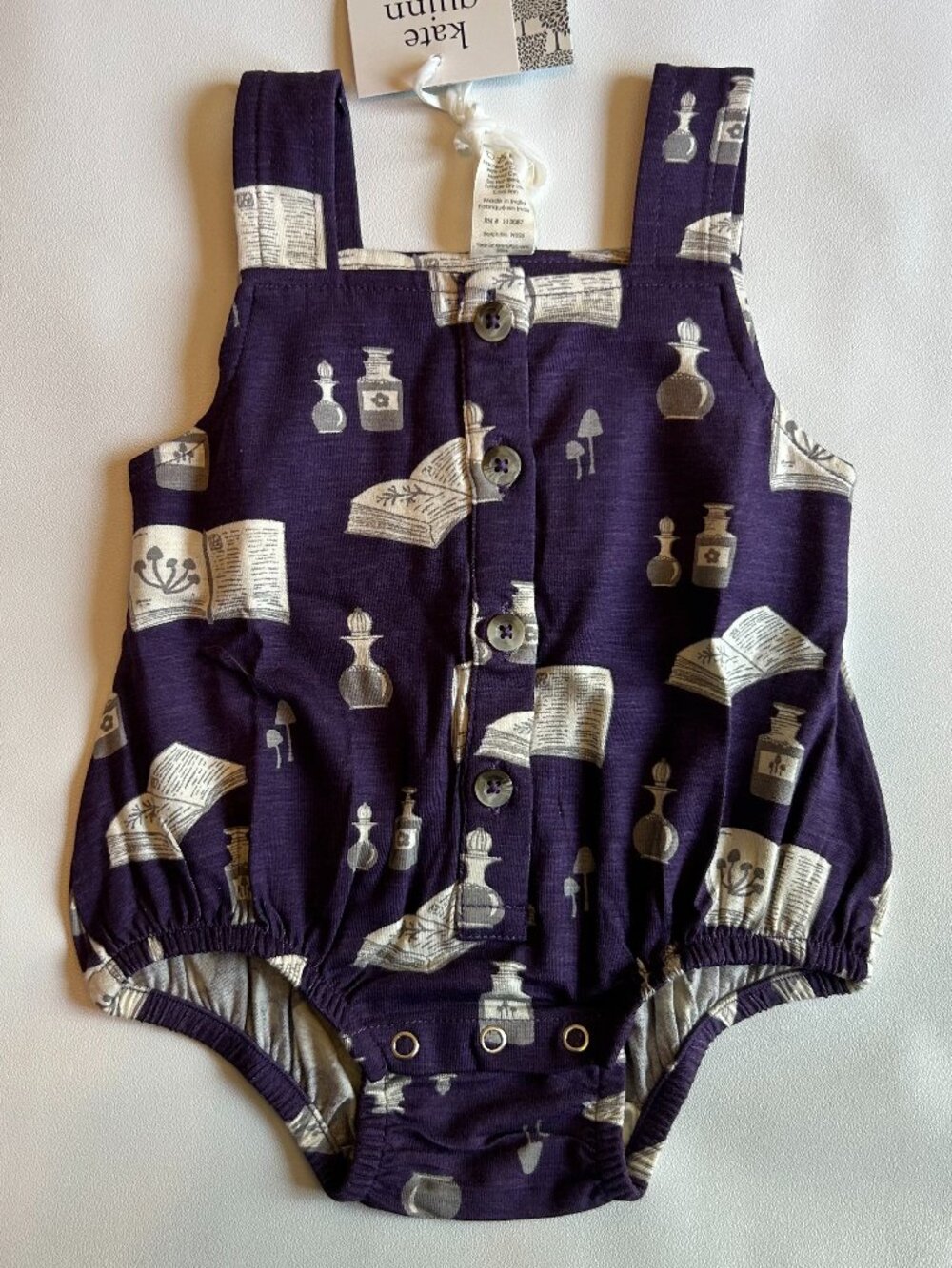 NWT Kate Quinn 12-18M Potions Spells Bamboo Bubble Halloween Wizard